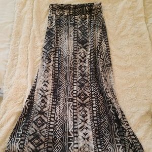 Aztec print maxi skirt